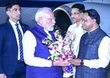 PM Modi Arrives in Bhubaneswar for Pravasi Bharatiya Divas Convention